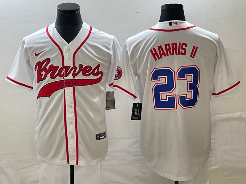 Men's Atlanta Braves Michael Harris II #23 White Jersey Joint Edition